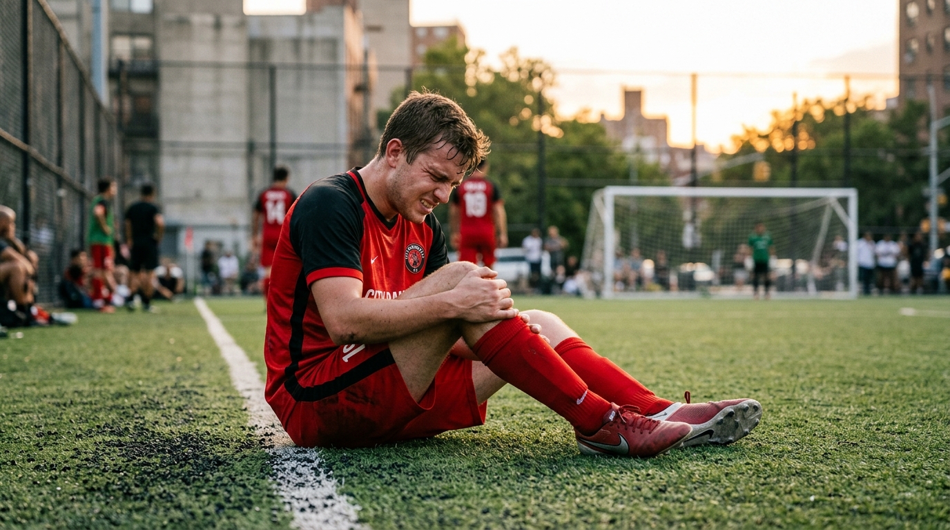 Dolor de rodilla tras jugar fútbol: lesiones comunes